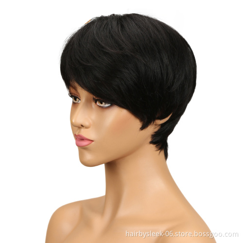 Wholesale wigs Ombre Color Full Machine Made Cheap Short Bob Wig Remy Straight Hair Brazilian Human Hair Wigs for Black women